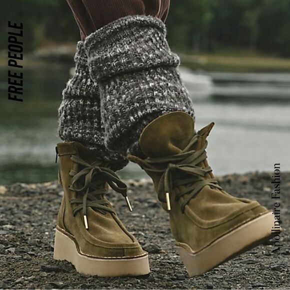 Free People Wedge Moccasin Ankle Boots "Aiden" New Size 36 - Picture 1 of 7